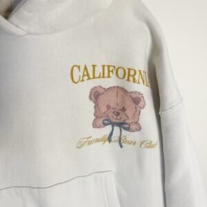 Zara Girls Bear Sweater Hoodie Size 9/10 Cream Pullover